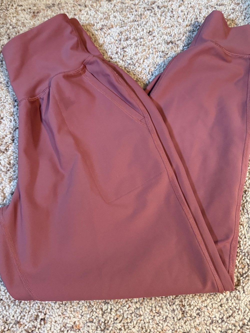 Old Navy Rose Mauve High-Waist Leggings with Side Pockets